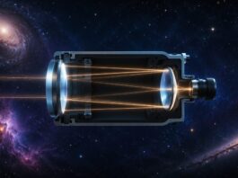 Catadioptric Telescopes: Compound Designs Explained (2026) A cutaway of a catadioptric telescope showing light folding through a corrector lens and mirrors