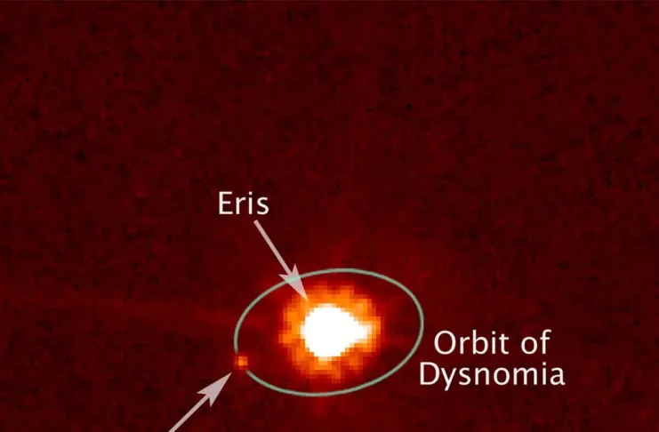 Eris and its moon Dysnomia imaged by the Hubble Space Telescope