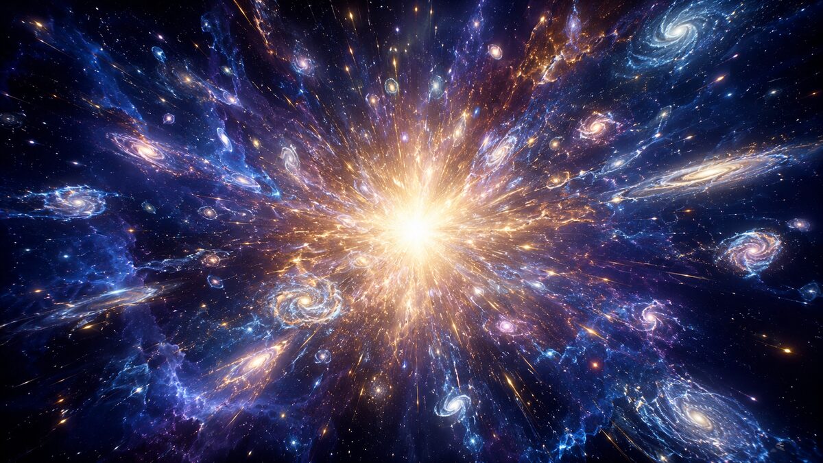 Georges Lemaitre and the Big Bang A primeval point of light expanding into a young cosmos, for the Big Bang of Georges Lemaitre