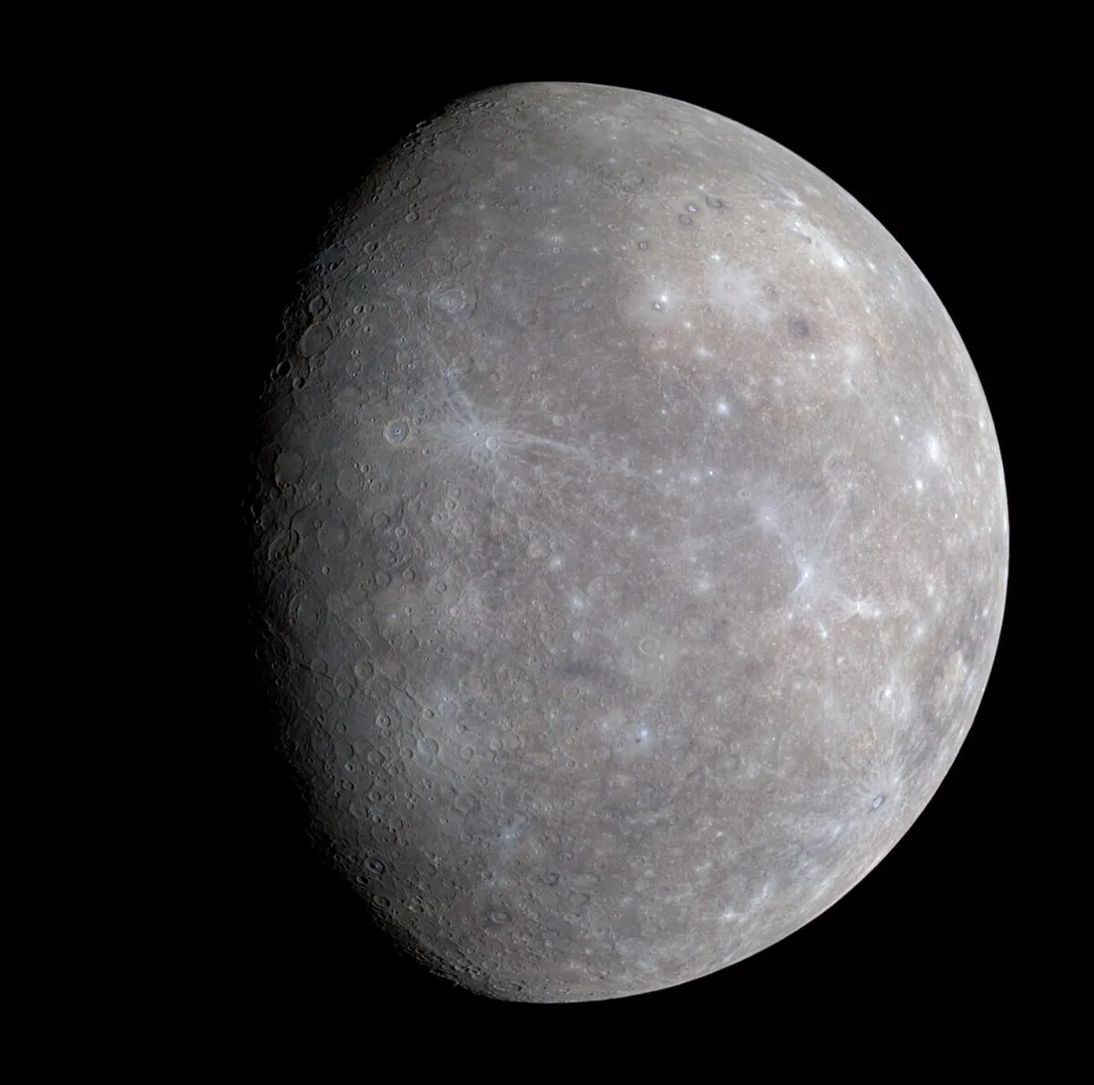 Mercury, the smallest planet, in enhanced colour from MESSENGER Mercury, the smallest planet, in enhanced colour from MESSENGER