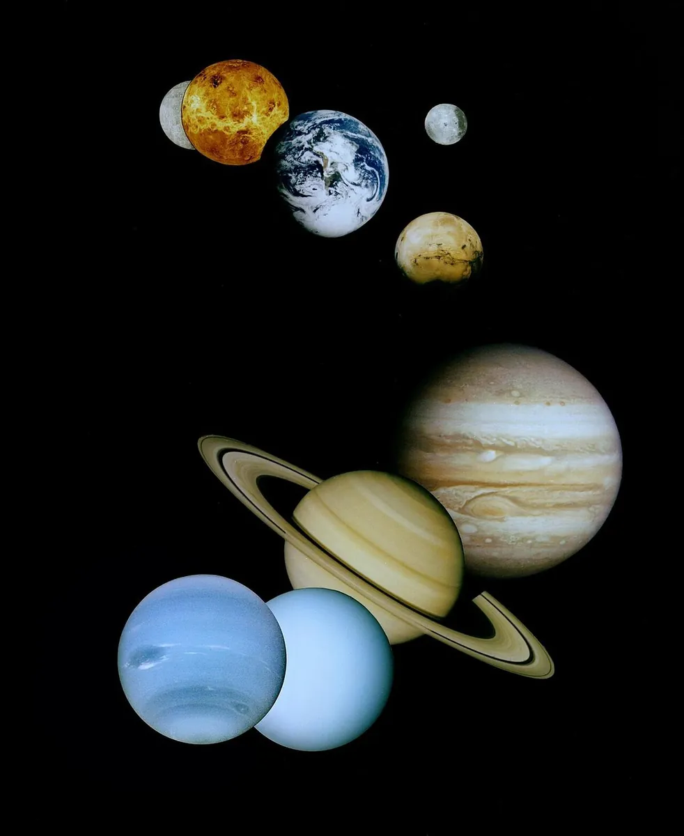 Planets of the solar system montage The eight planets of the solar system shown in order from the Sun