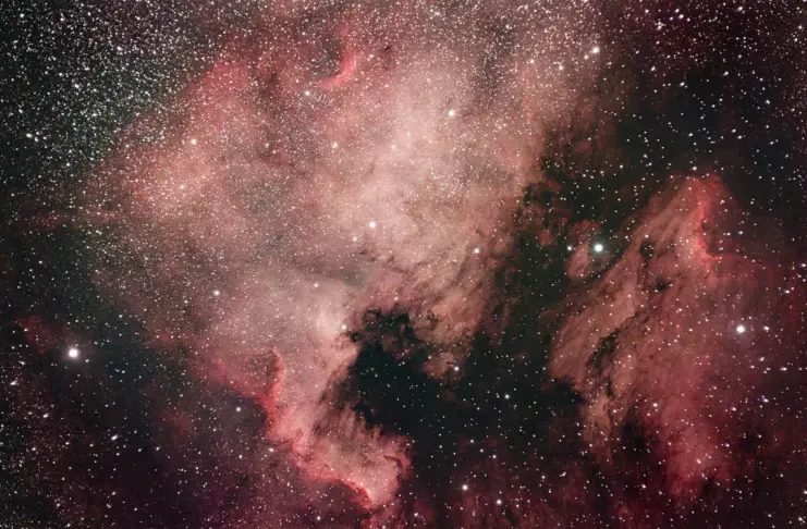 Plate solving centres deep-sky astrophotography targets like the North America Nebula