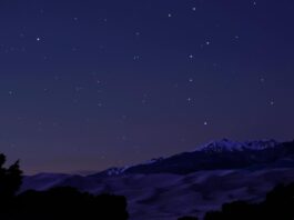 The Big Dipper asterism in the night sky over Great Sand Dunes National Park